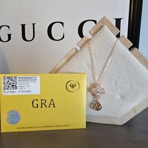 Handmade Rose Gold Moissainte Clover Necklace